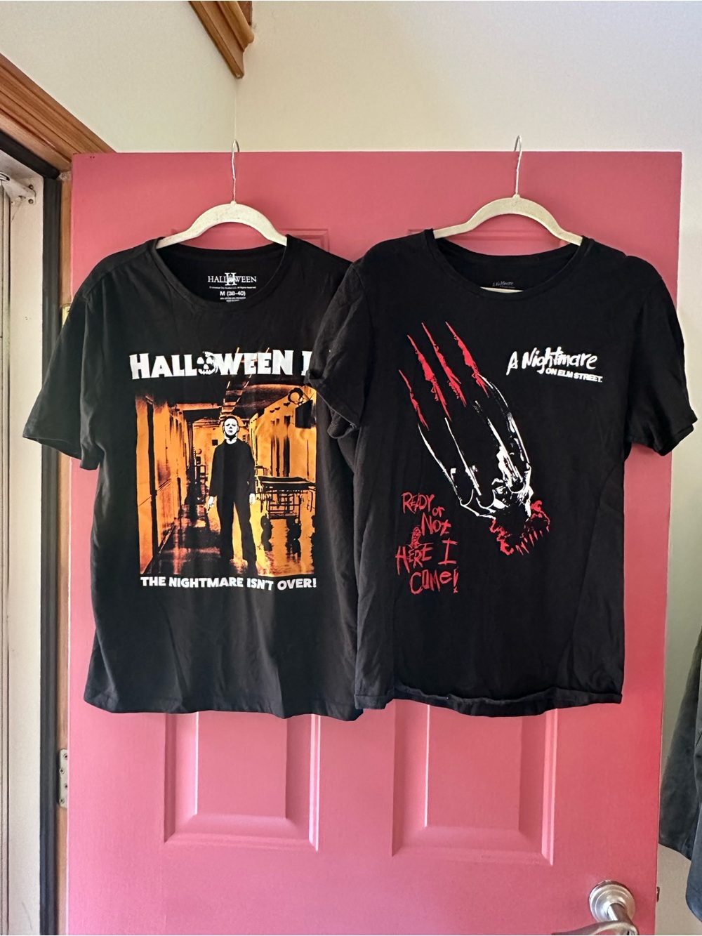 Halloween and A Nightmare on Elm Street Black Graphic Tee Set